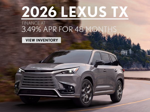 Square crop of the 2026 Lexus TX finance rate creative, sized for a smaller placement.